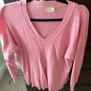 S/M Pink Dreamers by Debut Long Sleeve V Neck Top